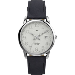 Timex Men's Watch - Easy Reader Quartz White Dial Black Leather Strap | TW2W54300JT