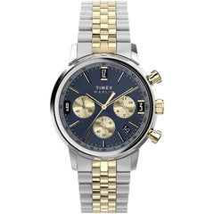 Timex Men's Watch - Marlin Chronograph Blue Dial Two Tone Bracelet | TW2W60200VQ