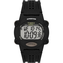 Timex Men's Watch - Expedition Digital Dial Black Leather Strap | TW4B204009J