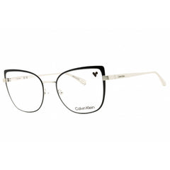 Calvin Klein Women's Eyeglasses - Black/Silver Metal Full Rim Frame | CK22101 072