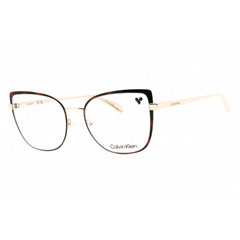 Calvin Klein Women's Eyeglasses - Havana Gold Metal Cat Eye Shape Frame | CK22101 213