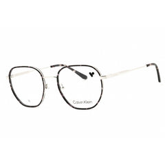 Calvin Klein Men's Eyeglasses - Grey Havana Metal Round Full Rim Frame | CK24113 025