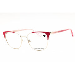 Calvin Klein Jeans Women's Eyeglasses - Gold/Pink Metal Cat Eye Frame | CKJ22218 719