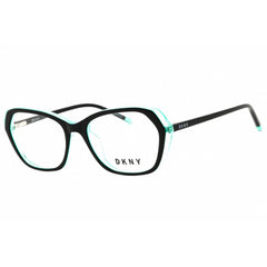 DKNY Unisex Eyeglasses - Oval Shape Black/Aqua Acetate Full Rim Frame | DK5047 001