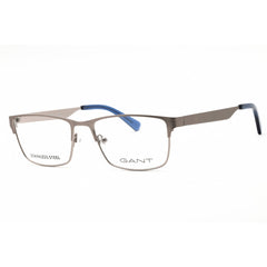 GANT Unisex Eyeglasses - Rectangular Shiny Light Ruthenium Metal Frame | GA3295 014