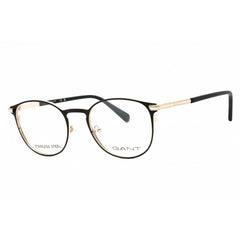 GANT Unisex Eyeglasses - Round Shape Matte Black Metal Full Rim Frame | GA50009 002