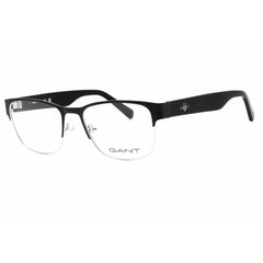 GANT Unisex Eyeglasses - Rectangular Matte Black Metal Full Rim Frame | GA50018 002