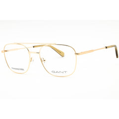 GANT Unisex Eyeglasses - Rectangular Pale Gold Metal Full Rim Frame | GA50039 032