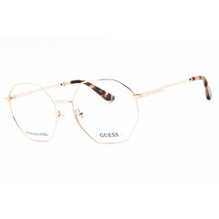 Guess Unisex Eyeglasses - Metal Shiny Rose Gold Full Rim Octagon Frame | GU2849 028