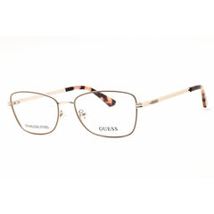 Guess Unisex Eyeglasses - Metal Shiny Beige Full Rim Rectangular Frame | GU2940 057