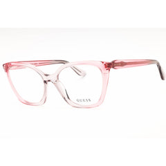 Guess Unisex Eyeglasses - Acetate Transparent Pink Full Rim Cat Eye Frame | GU2965 074