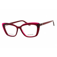 Guess Unisex Eyeglasses - Acetate Shiny Bordeaux Full Rim Cat Eye Frame | GU2977 069
