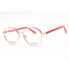 Guess Unisex Eyeglasses - Metal Pink Full Rim Round Shape Frame | GU50124 074