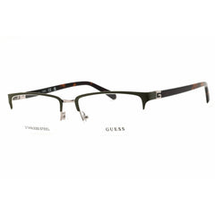 Guess Unisex Eyeglasses - Metal Matte Dark Green Dark Havana Half Rim | GU50191 097