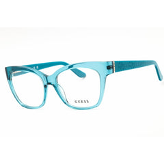 Guess Unisex Eyeglasses - Acetate Shiny Turquoise Full Rim Cat Eye Frame | GU50233 087
