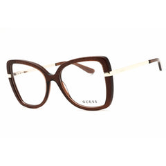 Guess Unisex Eyeglasses - Acetate Shiny Dark Brown Oversized Shape Frame | GU50245 048