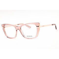 Guess Unisex Eyeglasses - Acetate Shiny Beige Full Rim Cat Eye, 54mm | GU50246 057