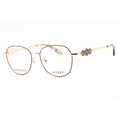 Guess Unisex Eyeglasses - Metal Ivory Full Rim Irregular Shape Frame | GU50256-D 025