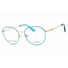 Guess Unisex Eyeglasses - Metal Blue Full Rim Round Shape Frame, 48 mm | GU9232 092