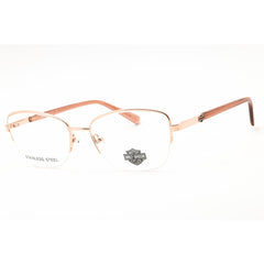 Harley Davidson Unisex Eyeglasses - Shiny Rose Gold Half Rim Frame | HD0576 028