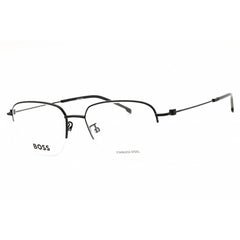Hugo Boss Unisex Eyeglasses - Black Metal Oval Half Rim Frame | BOSS 1544/F 0807 00