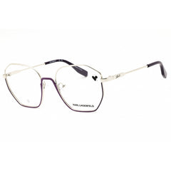 KARL LAGERFELD Unisex Eyeglasses - Violet/Silver Metal Full Rim Frame | KL356 532