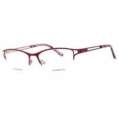 Liz Claiborne Unisex Eyeglasses - Plum Plastic Oval Half Rim Frame | L 661 00T7 00