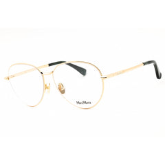 Max Mara Unisex Eyeglasses - Shiny Deep Gold Metal Aviator Shape Frame | MM5178 030
