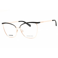 Moschino Love Unisex Eyeglasses - Black Gold Metal Full Rim Frame | MOL596 02M2 00