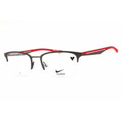 Nike Unisex Eyeglasses - Satin Gunmetal/University Red Rectangular Frame | 4316 076