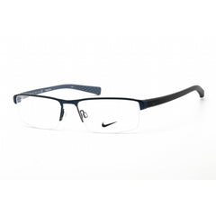 Nike Unisex Eyeglasses - Satin Blue-Midnight Navy Rectangular Frame | 8097 (400)