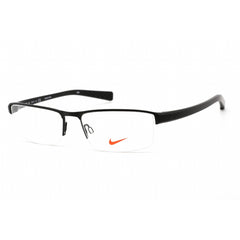 Nike Unisex Eyeglasses - Satin Black Rectangular Shape Half Rim Frame | 8097 (001)