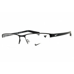 Nike Unisex Eyeglasses - Black White Metal Rectangular Shape Half Rim Frame | 8098 010