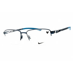 Nike Unisex Eyeglasses - Satin Navy Metal Rectangular Shape Half Rim Frame | 8141 410