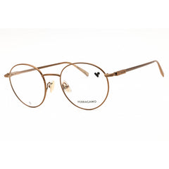 Salvatore Ferragamo Unisex Eyeglasses - Amber Gold Metal Full Rim Frame | SF2229 730