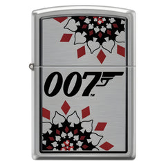 Zippo Windproof Pocket Lighter - James Bond 007 Design Brushed Chrome Metal | 48734