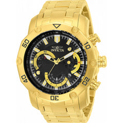 Invicta Men's Watch - Pro Diver Scuba Chrono Black Dial Yellow Gold Bracelet | 22767
