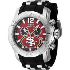 Invicta Men's Watch - NFL San Francisco 49ers Silver Steel and Black Strap | 48003