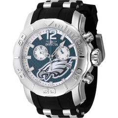 Invicta Men's Watch - NFL Philadelphia Eagles Silver Steel and Black Strap | 48005