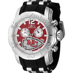 Invicta Men's Watch - NFL Kansas City Chiefs Chrono Steel and Black Strap | 48008