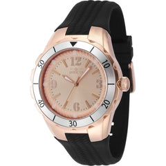 Invicta Women's Watch - Angel Rose Gold Brass Dial Black Silicone Rubber Strap | 48854