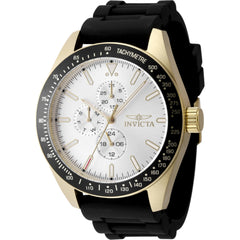 Invicta Men's Watch - Aviator Quartz Yellow Gold Case Black Silicone Strap | 48857