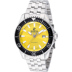 Invicta Men's Watch - Reserve Automatic Yellow Dial Silver Steel Bracelet | 49236
