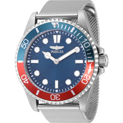 Invicta Men's Watch - Pro Diver Quartz Blue Brass Dial Steel Mesh Bracelet | 49688