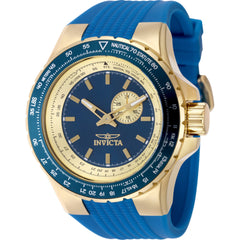 Invicta Men's Watch - Aviator Quartz Blue and Gold Tone Dial Silicone Strap | 49727