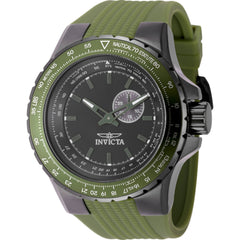 Invicta Men's Watch - Aviator Quartz Black Dial Green Silicone Rubber Strap | 49729