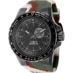 Invicta Men's Watch - Aviator Black Dial Camouflage Silicone Rubber Strap | 49730