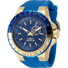 Invicta Men's Watch - Aviator Quartz Blue Brass Dial Silicone Rubber Strap | 49732