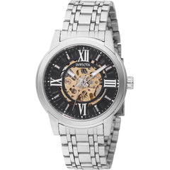 Invicta Men's Watch - Objet D Art Chrono Black Skeleton Dial Steel Bracelet | 69132