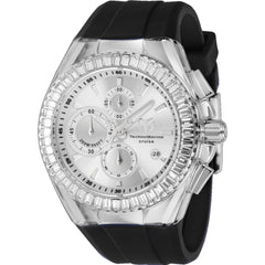 Technomarine Men's Watch - Cruise Chrono Silver Tone Dial Black Strap | TM-121150